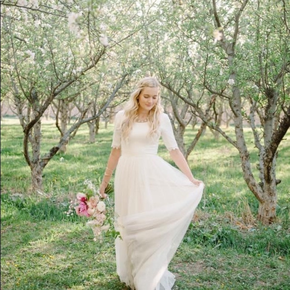Ivory cottagecore wedding dress